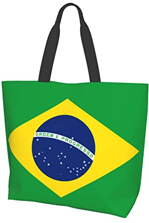 Oudrspo Brasilien Flagge Einkaufstasche Damen süße Einkaufstasche große Kapazität Umhängetasche Work Fit Fashion Handtasche Organizer