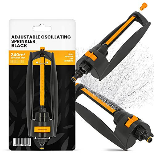 Aspersor cuadrado para jardín, aspersor oscilante de jardín, rociador de césped a base de trineo ponderada, sistema de riego automático ajustable para plantas de césped