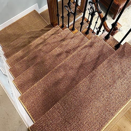 Stufenteppich Selbstklebend Sisal Erscheinungsbild Anti Rutsch, Treppenstufen Matten Eckig Einzeln, Carpet Stair Treads Mats für Hartholzböden, Stufenmatten Innen für Kinder äLtere und Hunde ( Color :