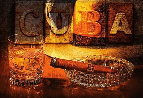 AGDeko® Blechschild Cuba Zigarre Rum Havanna Größe 30x20 cm