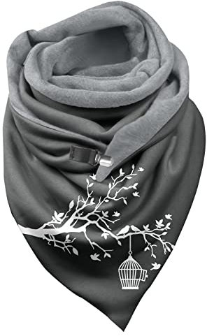 Guotobe Halstuch Damen Fashion Dreieckschal Halstücher Grau Herbst Winter Schal Strick Große Größen Musselin Schwarz Leicht Fleeceschal Kaschmir Loopschal Elegant Schaltuch