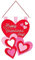 NEECS Rosa Wandschild zum Valentinstag,Romantische Herzschilder Valentinstag Türdekorationen - Valentinstag-Dekorationen für Einkaufszentrum, Schlafzimmer, Wohnzimmer, Garten, Balkon