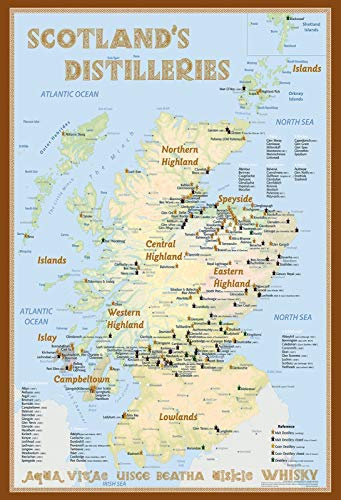 Ontrada Blechschild 30x40cm gewölbt Scotland´s Distilleries Whisky Schild