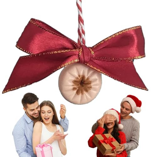 Harzanhänger für BAU,Braunes, arschförmiges Ornament aus Kunstharz mit roter Schleife | Weihnachtsdekorationen für Fenster, Weihnachtsbaum, Handlauf, Tür, Wände, Kamin Adern