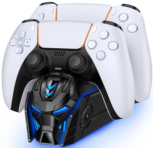 ALEEMTRY Chargeur et Support pour Deux Manettes PS5 - Accessoire avec Apparence Cool et Charge Rapide de 2 à 3 Heures pour Playstation 5/Edge (Noir)