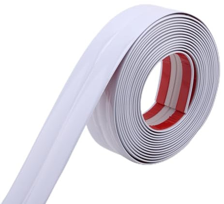 Trimold Shiny White Multifunctional Wall Molding Trim & Corner Guards & Caulk Strip, Apply in Table Edge Door Frame Baseboard for Protection and Decoration, 5m x 2cm