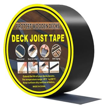 Deck Joist Tape Self-Adhesive Butyl Joist Tape 4cm x 15m Waterproof Flashing Tape for Wood Beams Repairing Seal