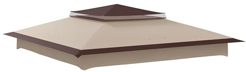 Telo Gazebo 3.25 x 3.25 IMPERMEABILE, con AIRVENT, MISURA UNIVERSALE, Tettuccio Di Ricambio, Pieghevole, 180 g/㎡, Anti-UV, PL, Beige