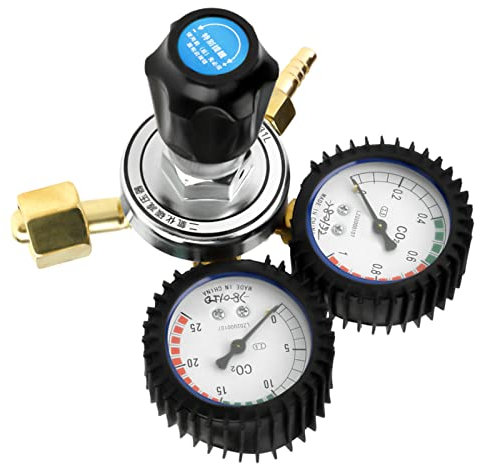KIMISS CO2 Gas Cylinder Regulator with Dual Gauge for Kege or, Beer Brewing, Welding & Oxygen Use, G5/8 Carbon Dioxide Pressure Reducer