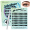 Pre Glued Eyelashes Kit Self Adhesive Eyelashes Self Adhesive Lashes 84Pcs No Glue Press on Cluster Lashes by Obeyalash (Y24 D Curl 8-14mix)