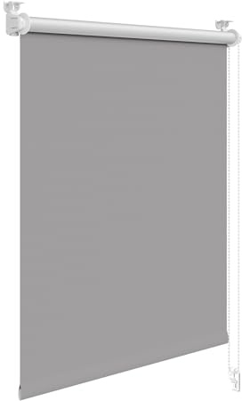 WOLTU Verdunkelungsrollo Thermorollo ohne Bohren 75x120 cm, Grau | Verdunklungsrollo Innen Rollos ohne Bohren für Fenster und Türen, Fensterrollo Hitzeschutz Klemmrollo, Stoffbreite 71 cm
