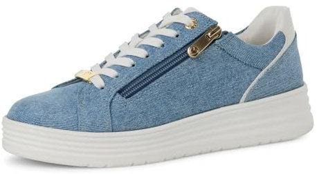 MARCO TOZZI Damen Plateau Sneaker mit Schnürsenkeln Freizeit, Blau (Blue Jeans com), 40 EU