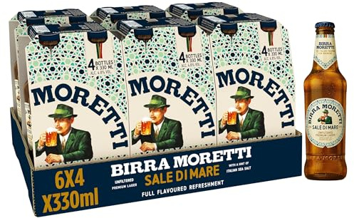 Birra Moretti Sale Di Mare Premium Unfiltered Lager with Sea Salt, 4.8% ABV, 24 x 330ml Glass Bottles