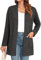 IWOLLENCE Cardigans for Women UK Long Sleeve Lightweight Cardigans Open Front Ribbed Knit Outerwear Cardigan Jumper with Pocket (Dark Gray, XXL)