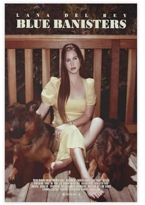 Lana Del Poster & Rey Blue Banisters 2021 Musikalbum Cover Kunstposter Leinwand Poster Wandkunst Dekordruck Bild Gemälde für Wohnzimmer Schlafzimmer Dekoration 30 x 45 cm