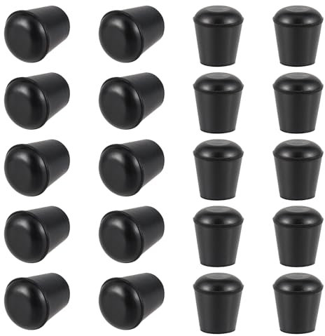 Lot de 20 housses de protection de sol en caoutchouc noir pour pieds de chaise pour éviter les rayures au sol, réduire le bruit (11 mm-12 mm)