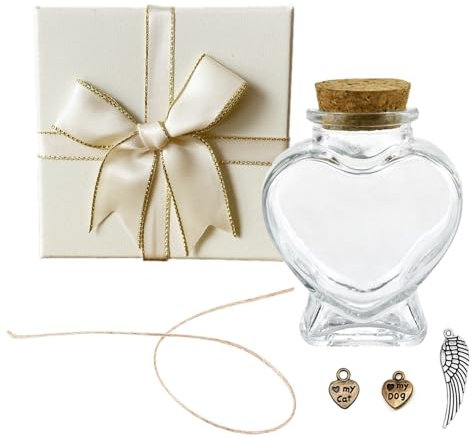 Vencede Mini Urne aus Glasfläschchen, Gedenkflasche für Tierhaare, Tierhaar-Gedenkflasche, Haustier-Gedenkurne, Andenken für Hunde und Katzen(1 Stück)