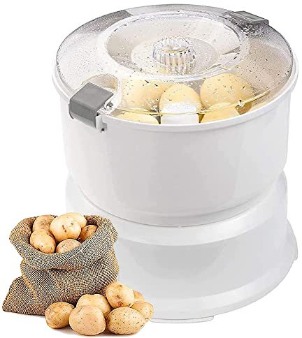LVSEWOA Peladora de Patatas eléctrica, peladora de Patatas giratoria mecánica Segura, peladora de Patatas Multifuncional, peladora de un botón