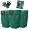 3x 272L Gartensack Set Inklusive Handschuhe, Laubsäcke PP Rasenschnitt, Gartensack Laubsack Groß Gartenarbeit Müllsack mit Griffe Stützrahmen, Gartensäcke für Grünabfall für Gras Laub Hecke
