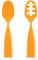 CLOVERSS® Cucharas para Bebe, Utensilios para Niños Pequeños Cucharas de Iniciación Bebe, Precucharas Bebé blw, Juego 2 Cucharas Etapa 1 y Etapa 2 (naranja)