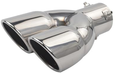 Auto 3 Zoll Auspuffblende Doppelt Rund Doppelwandig Edelstahl 76 Mm Einlass Universell Zubehör(Gerade)