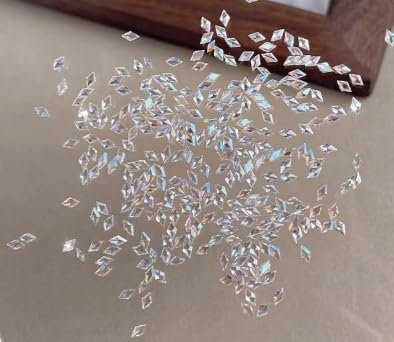100Pcs Strasssteine Nail Art, Nagel Kunst Strass Set, Glitzersteine Nagel Steinchen, Kristall Rhinestones, Transparenter Flache Rückseite Gems Selbstklebend für Nägel, Bekleidung, DIY