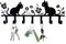 Blacks Cats Schlüsselhalter, Katzenblumen-Handtuchhaken, Eisen-Schlüsselhaken, Mantel-Handtuchhalter, Wand-dekorativer Haken, Eingangstürhaken, schwarze Katzen, Schlüsselhalter mit