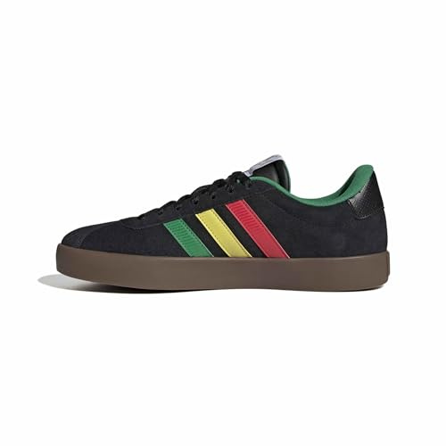adidas Herren VL Court 3.0 Shoes, core Black/Green/Pure Ruby, 45 1/3 EU