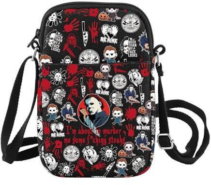 FOTAP Horror-Film-Merchandise-Michael Crossbody-Tasche, TV-Show-inspirierte Horror-Geschenke für Fans Horrorfilm-Liebhaber, Geschenke, Steaks Cb UK, INCHES