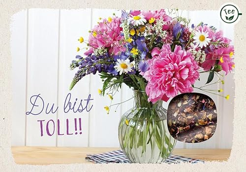 Du bist toll!!: Teekarte mit Sichtfenster