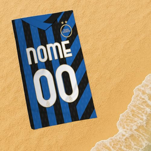 love print Telo Mare Tifoso Interista, Milanista Napoletano,PERSONALIZZATO CON Nome e Numero FORMA rettangolare MICROFIBRA 100x180 CM (Tifoso Interista)