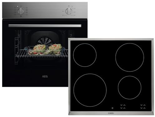 AEG AB01B Set Backofen NBU5A10CM + Glaskeramikkochfeld HK624000XB