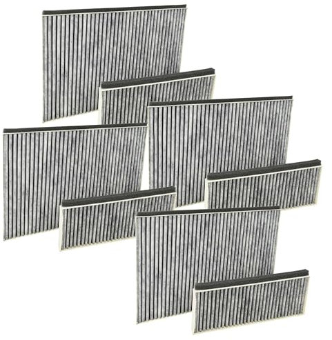 vhbw 8x filtri sostituisce Gaggenau 9001246938, 9001246937, AA250113, 17000965 per cappe aspiranti - 8x filtro ai carboni attivi grigio/bianco