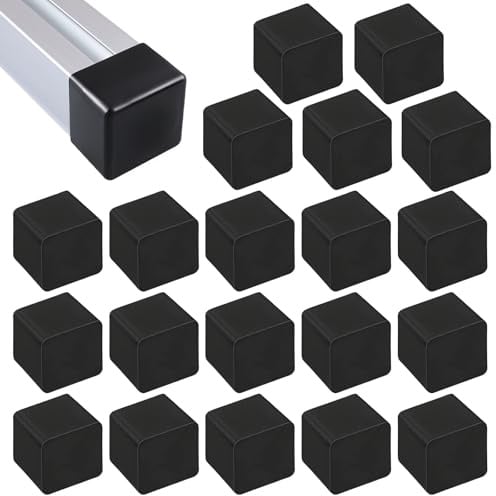 20 Stück Endkappen 40x40mm Solarschiene Aluprofil, Quadratische Rohreinsätze, Schützen Solarmodul Halterung Montageschiene, Vierkantrohreinsätze Endkappe Abdeckkappe für Montageprofil (Schwarz)