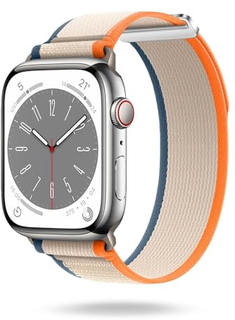 ONEFLOW Nomad Strap Kompatibel mit Apple Watch 2 (42mm) Armband Outdoor aus Nylon Stoff, Sportarmband mit Klettverschluss, Textil iWatch Armbänder Damen Herren Sport, Canyon Sunset