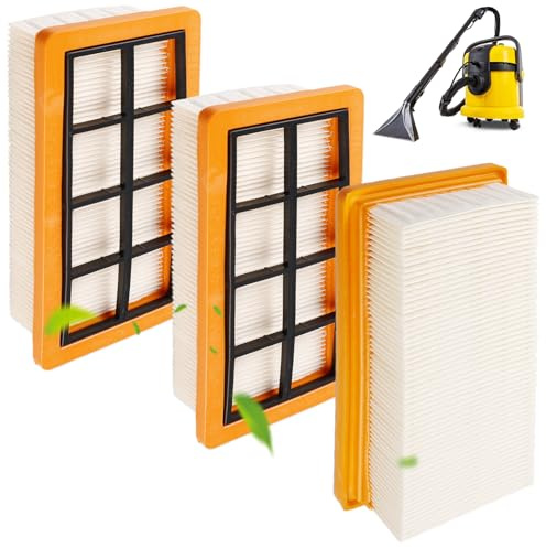 Lot de 3 filtres plissés plats pour Kärcher AD4 Premium, AD2, AD2 Battery, AD3 Premium, AD3, AD 3.200, AD 3.000, pour aspirateur Kärcher KFI 7420, filtre plissé plat, remplace 6.415-953.0