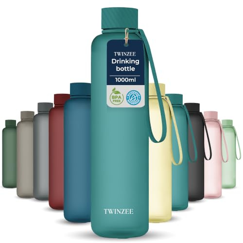 Twinzee Borraccia Tritan 1 L Senza BPA Antigoccia Verde | Ideale per sport, scuola e ufficio · Riutilizzabile · Resistente · Facile da pulire · Perfetta ogni giorno