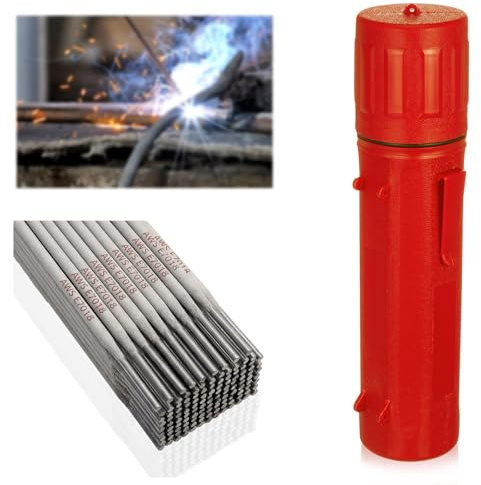 E7018 Welding Rods 3/32 5lb with 14.5 Storage Tube | Low Hydrogen Carbon Steel Stick Electrodes, Airproof Waterproof Canister for Ac/dc All-position Smaw
