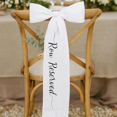 Personalisierte Hochzeits-Sitzplatzreservierung Mit Schleifenband, Individuelles Vinyl-Text-Memorial-Hochzeitsband-Schild, Reservierte Sitzplatz-Tags, Stuhldekoration, Empfang, Geschenk