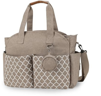 SONARIN Sac à Langer Multifonction pour Bébé - Bandoulière, Fourre-tout, Maternité, Couches de Voyage - Grande Capacité avec Sac à Tétine pour Maman et Papa