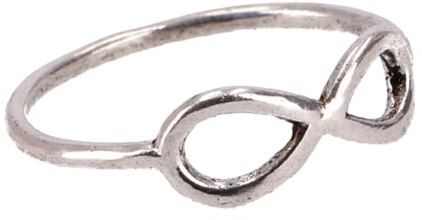 GURU SHOP Zarter Messing Modeschmuck Ring mit Infinity-Symbol, modern | Filigranes Design, glänzendes Messing, elegantes Accessoire, für Frauen, besondere Bedeutung