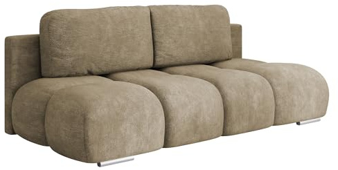Mirjan24 Schlafsofa Hegrib, Sofa mit Bettkasten und Schlaffunktion, Bettsofa, Schlafcouch mit Chromfüße, Couch, Couchgarnitur (Lumo 30)