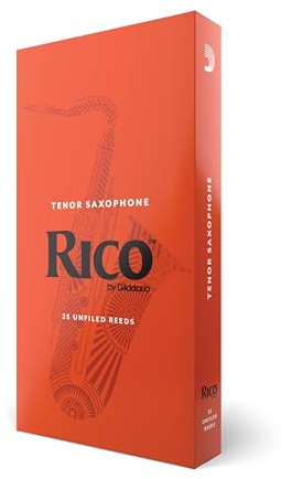D’Addario Woodwinds - Rico Tenor Sax Reeds - Tenor Saxophone Reeds - Tenor Reeds Crafted for Beginners, Students, Educators - Strength 1.5, 25-Pack