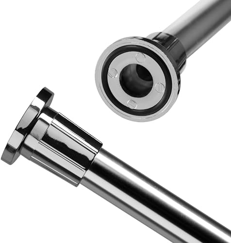 Croydex Tension Shower Cubicle Rod, Extendable from 700-1220mm | Silver Aluminium Rod | Twist Action to Adjust to Size | Buffer on End Bracket | Self Supporting