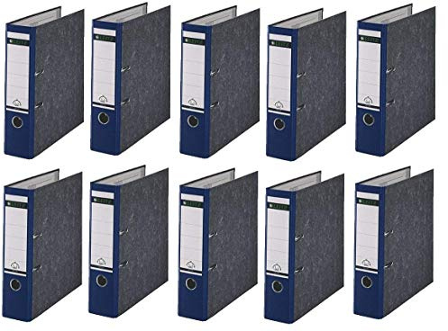 10 LEITZ Ordner 180° 1080-50-35 Blau Wolkenarmor 8cm Aktenordner 80mm DIN A4 Büro mit Schlitzen
