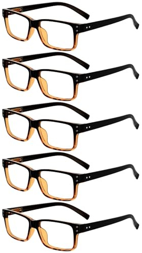 Eyekepper 3.00 Reading Glasses Men, Readers Women, 5pack Black/Tortoise | Classic Mens Womens Reader Eyeglasses, Retro Cheaters, All-Day Comfort Spring Hinges, Scratch Resistant for Work/Crafts