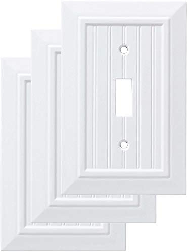Franklin Brass W35265V-PW-C - Placca da parete classica per interruttore singolo, confezione da 3, colore: bianco puro
