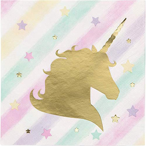 Creative Party PC329413 Unicorn Theme Beverage Napkins - 16 Pcs