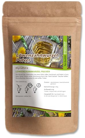 Mynatura Löwenzahnwurzel gemahlen 200g I Löwenzahn I Pulver I Naturprodukt I Superfood aus der Heimat I Vegan I Wurzelpulver I 200g-Beutel
