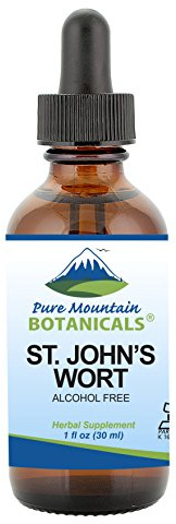 Pure Mountain Botanicals St Johns Wort Tincture – Kosher Liquid St. John’s Wort Alcohol-Free Extract 500mg Vegan Supplement